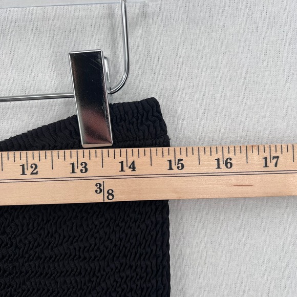 VINTAGE JANTZEN Stretch Leggings Womens 10 Black Crinkle Knit Pull On Elastic - Picture 8 of 11